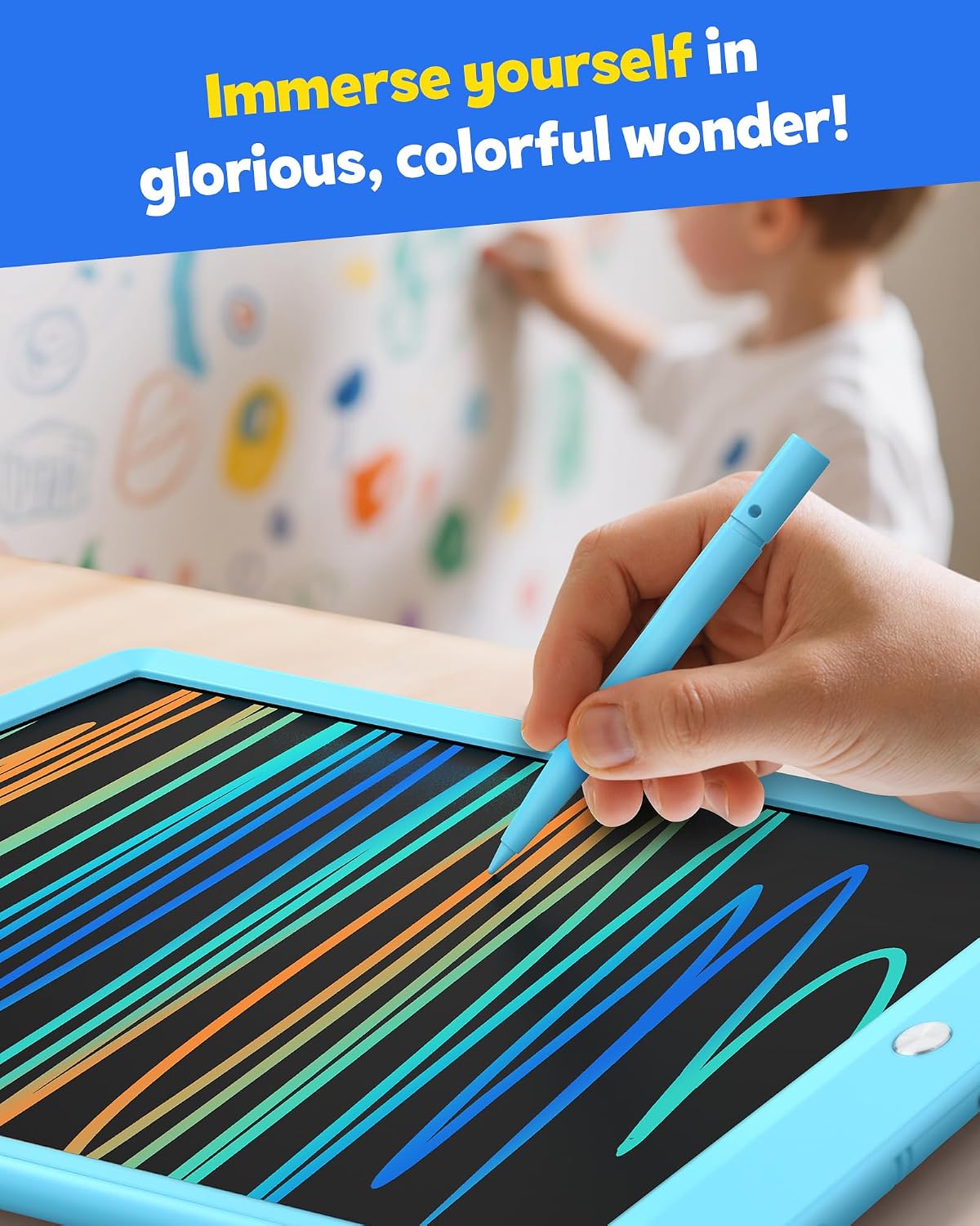 TEKFUN LCD Writing Tablet for Kids, Mess Free Doodle Board - Blue / 10 inch(Pack of 2) - image 4