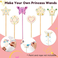 Pllieay princess fairy wands craft kit with 18 unfinished wooden wands and diamond stickers - view 12