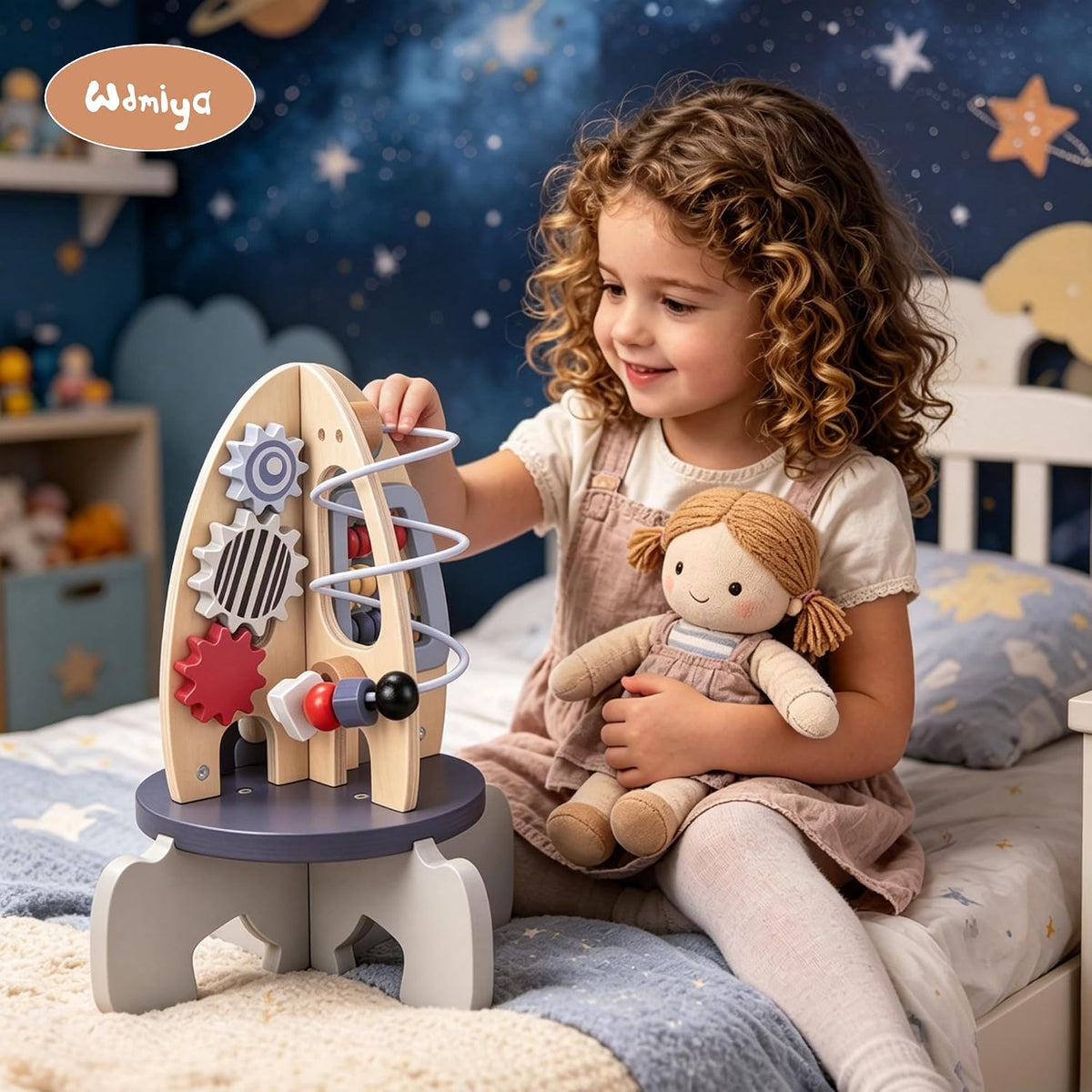 Wdmiya Space Wood Activity Cube Toy - image 4