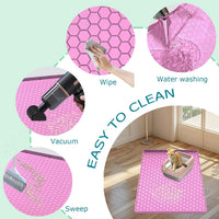 Cat Litter Mat, Silicone Large Cat Mat for Litter Box - 28"L x19"W / Pink - image 3