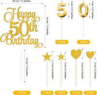 50th Birthday Cake Decorations - Gold - image 2