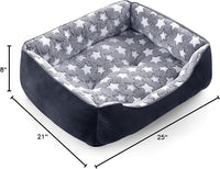 GASUR Dog Beds Small Plus Size, Small Dog Bed Washable, Orthopedic Pet Sofa Bed, Pet Cuddler Anti-Slip Bottom, Soft Calming Sleeping Warming Puppy Bed (S Plus (25"x 21"x 8"), Black)