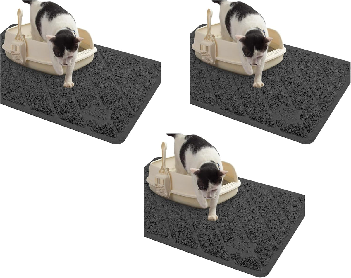 Niubya Premium Cat Litter Mat - Negro / 1 Count (Pack of 3) / 23" x 14"