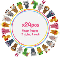 XIPEGPA set of 24 plush animal finger puppets for storytelling - view 6