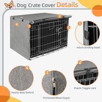 Dog Crate Cover, Kennel Covers Fit for 30 Inch Dogs Crate - Grey / 30 Inch - image 3