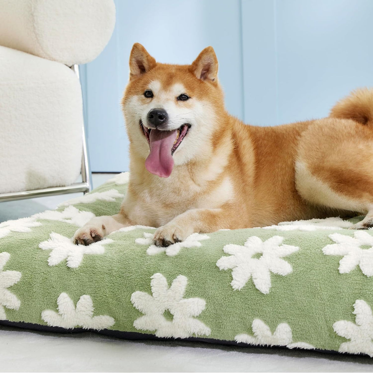 LE SURE Cute Aesthetic Dog Bed for Crate - 35.0"L x 22.0"W x 4.0"Th / Green Checkered - image 2