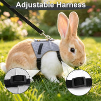 Hypeety adjustable rabbit vest harness and leash set with button decorations - view 3
