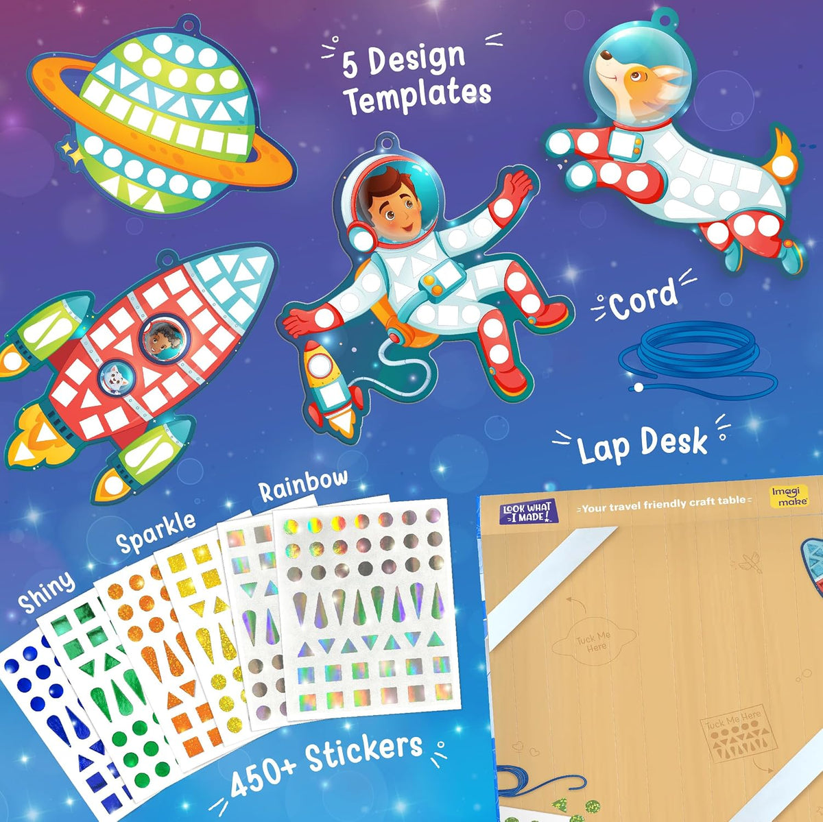 Imagimake Mirror Mosaic, Princess & Unicorn, 10 Templates - 3. Space - image 2