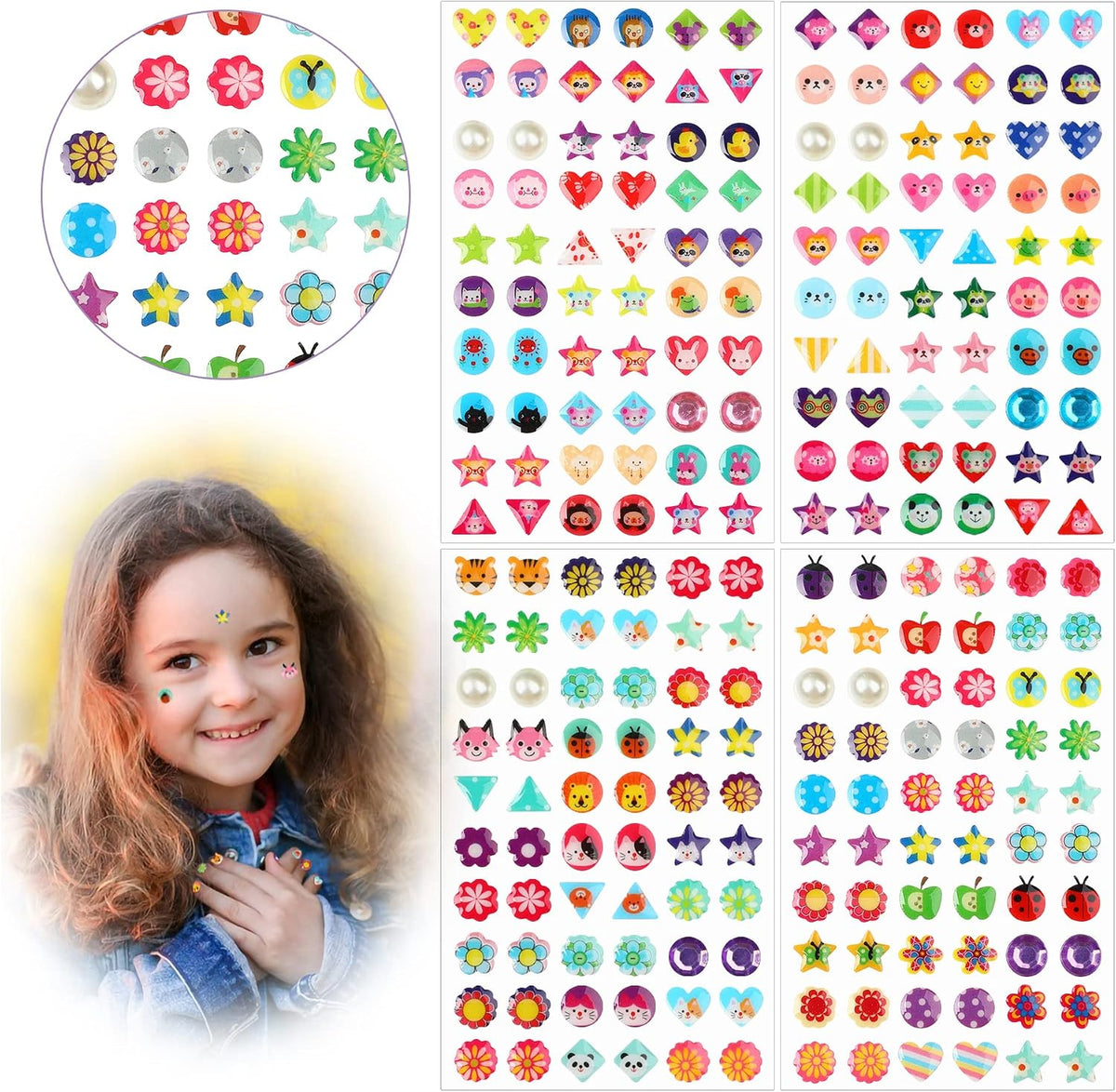 AUGSUN 240 Pcs Halloween Stick on Earrings for Little Girls – Fun for Kids & Family - Style B