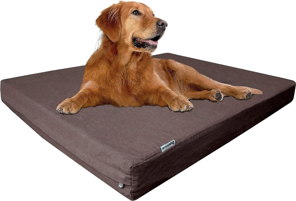 Extra Large Orthopedic Memory Foam Dog Bed for Large Dogs - 47.0"L x 29.0"W x 4.0"Th / Chocolate Brown