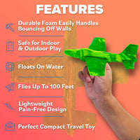 Foam Airplanes - Stocking Stuffers for Kids All Ages 4 5 6 7 8 9 10 Year Old - Best Toy Gift - Boy - Green - image 3