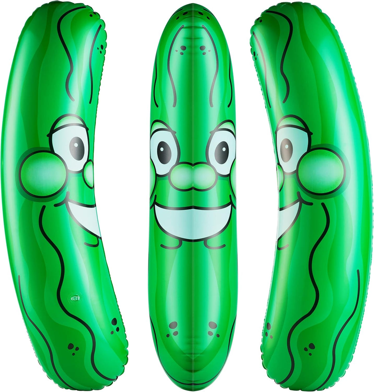 Bedwina giant 36 inch green inflatable pickle with smiling face
