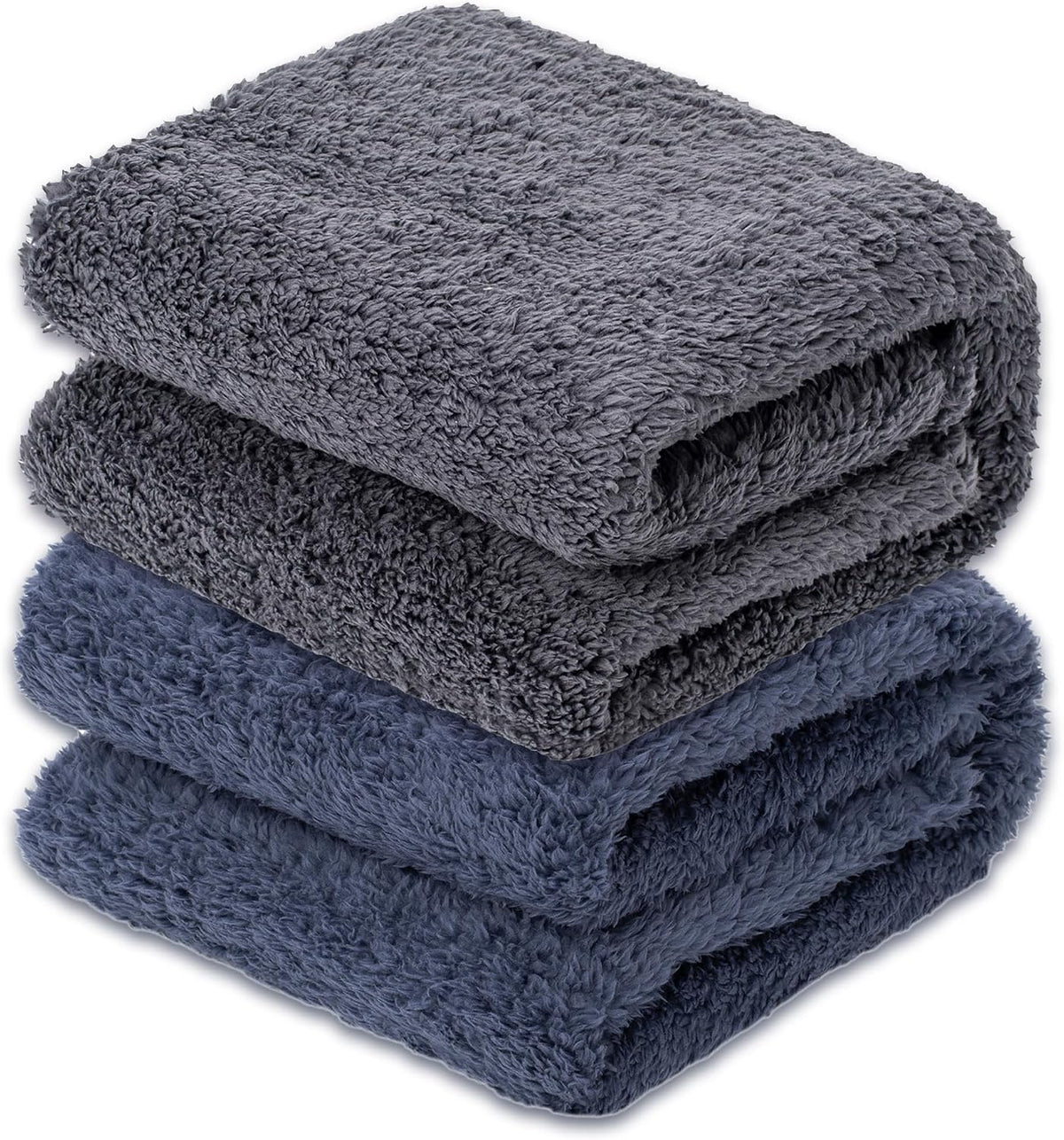 2 Blankets, Dog Cat Pet Blanket, Soft Warm Fleece, for Puppy - Darkgray+navyblue / 40"L x 32"W, 2/Pack