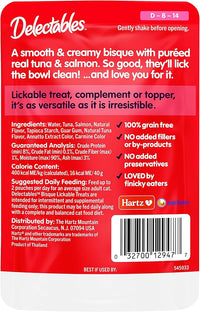 Hartz Delectables Bisque Lickable Cat Treats, Tuna & Salmon, 12 Count