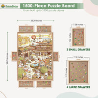 BuilderButler 1000 Pieces Rotating Puzzle Board with 4 Drawers - Wooden-6 Drawers / Medium-1500pcs - image 2