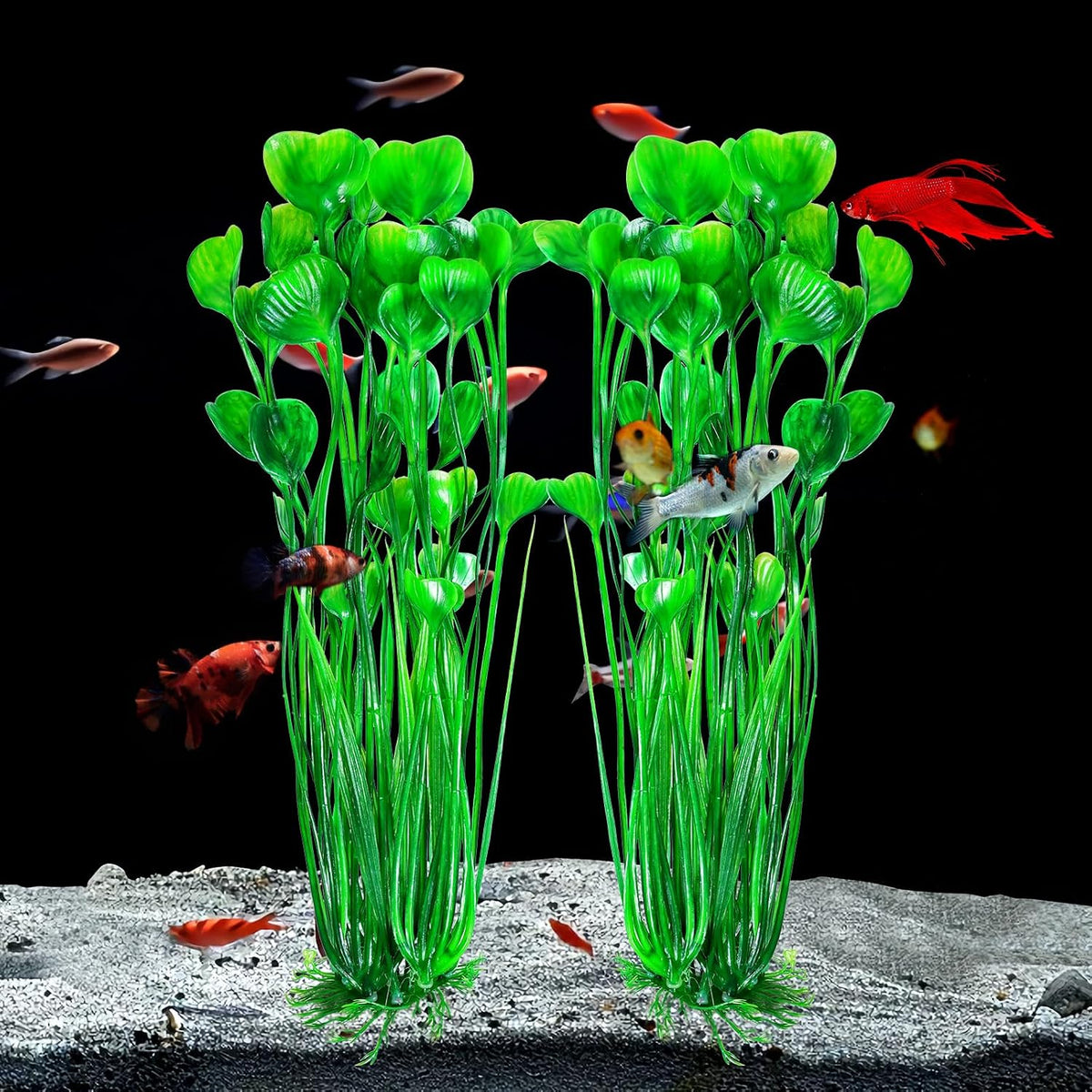 AQUANEAT Artificial Fish Tank Plants - Green - image 2