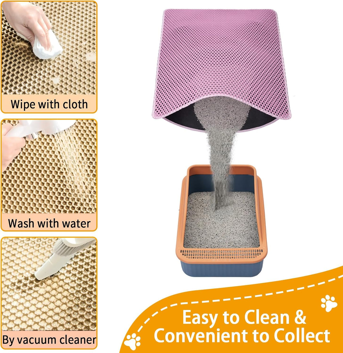Cat Litter Mats-Extra Large 47''x36'' Litter Trapping Mat for Cat-XXL - Pink-M 32x22 inch - image 3