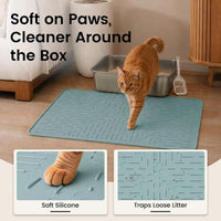 OHMO Large Cat Litter Mat - Light Blue / 23.5x16" - image 3