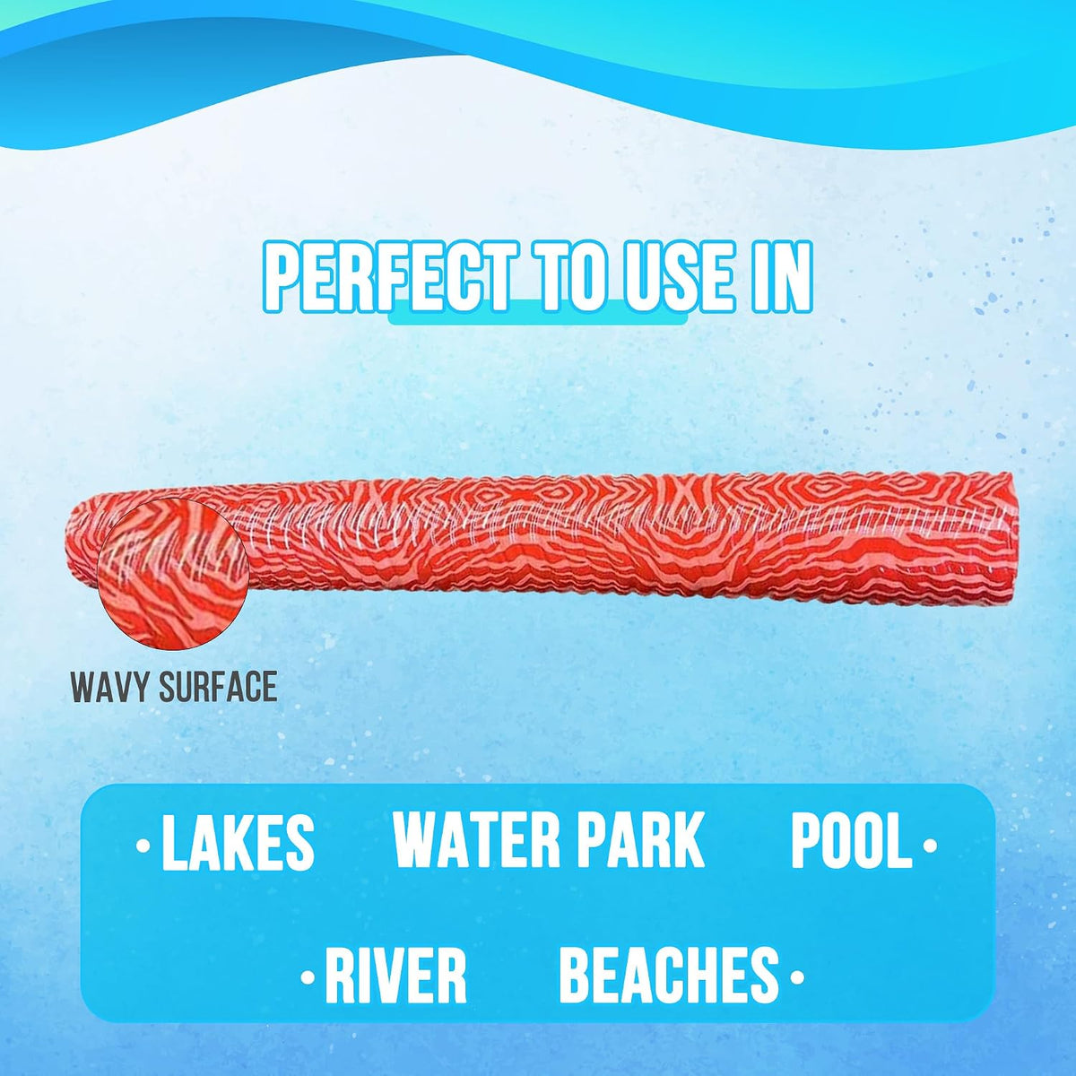VOS Mega Foam Pool Noodle, Super Soft Swim Float - Kovo Coral / 1 Pack - image 4