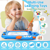 YUBALEER Magnetic Drawing Board for Toddler Boys Mess Free Doodle - Blue - image 2