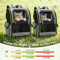 Lekereise Dog Carrier Backpack for Small Medium Dogs Cats up to 18 lbs - Gray / M-Mesh Window - image 4