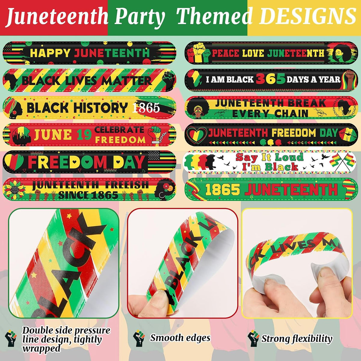 Junebrushs 56 fall Thanksgiving slap bracelets with turkey, pumpkin and leaf designs - view 35