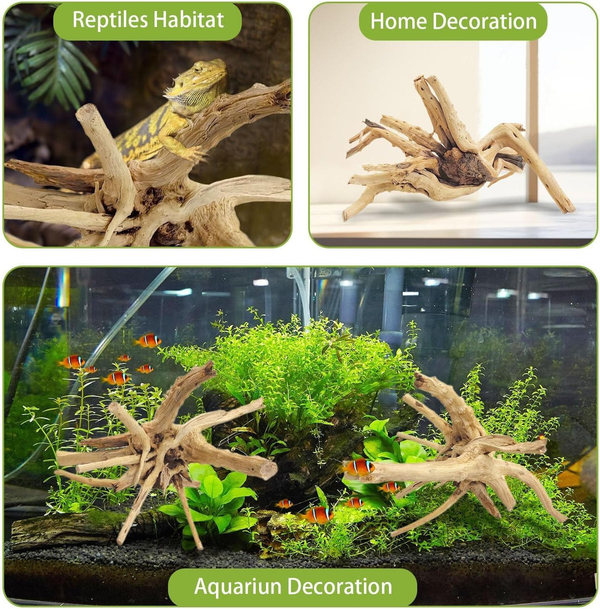 Natural Driftwood for Aquarium - Spiderwood（7-13 inch pack of 2） - image 3