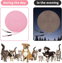 Reflective Cat Long Leash 15 FT - 50 FT / Pink - image 3