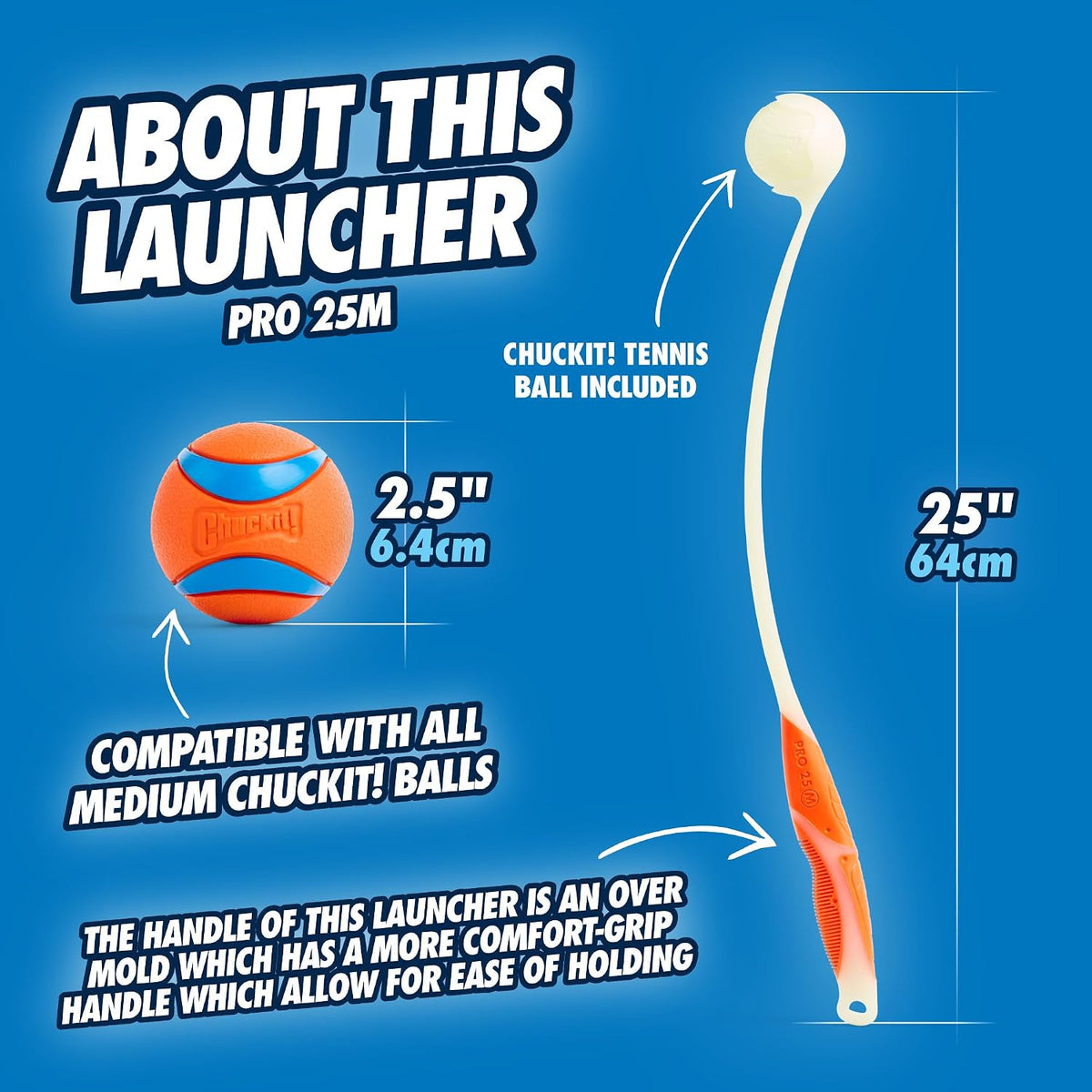 Chuckit! Pro Fetch Launcher, Medium 25in, Includes Glow Ball – Essentials for Dogs - image 4
