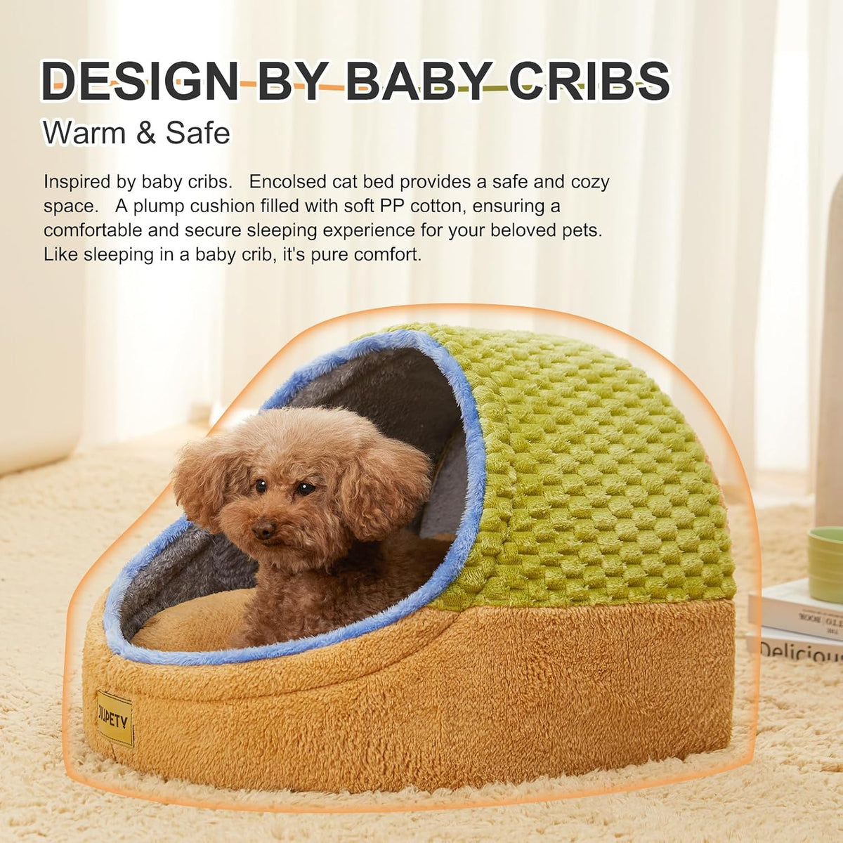 Cute Cat Beds for Indoor Cats, Cave Bed for Kittens - Large / Green - image 2