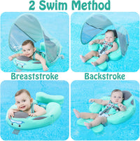 Mambobaby Float with Canopy, UPF 50+ Baby Swim Float – Fun for Kids & Family - Special Blue - image 4