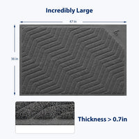Cat Litter Box Mat, Kitty Premium PVC Pad, Durable Trapping Rug - 47x36 Inch (Pack of 1) / #04 Grey - image 2