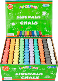 180PCS Sidewalk Chalks Set in 20 Colors, Non-Toxic - 100