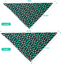 MR. CHUBBYFACE Fall Orange Plaid Dog Bandanas Reversible Triangle - C:Pinwheel Clover / L - image 3