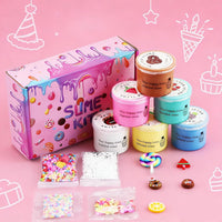 Howlaiwoo 6 pack butter slime kit with charms in individual containers - view 2