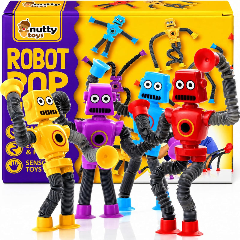 nutty toys Sensory Robot Toys 4pk
