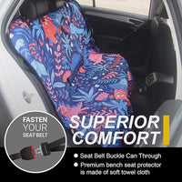 Back Seat Cover for Car Trucks Van SUV,Waterproof Rear Bench Towel Seat Covers for Dogs and Kids,Automotive Backseat Protector (Dinosaur)