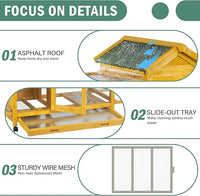 Wooden Rabbit Hutch with Waterproof Roof,Outdoor/Indoor Bunny Cage with Removable Slide-Out Bottom Tray, Chewproof Rabbit cage for Small-Medium Animals (Guinea Pigs, Hedgehogs)