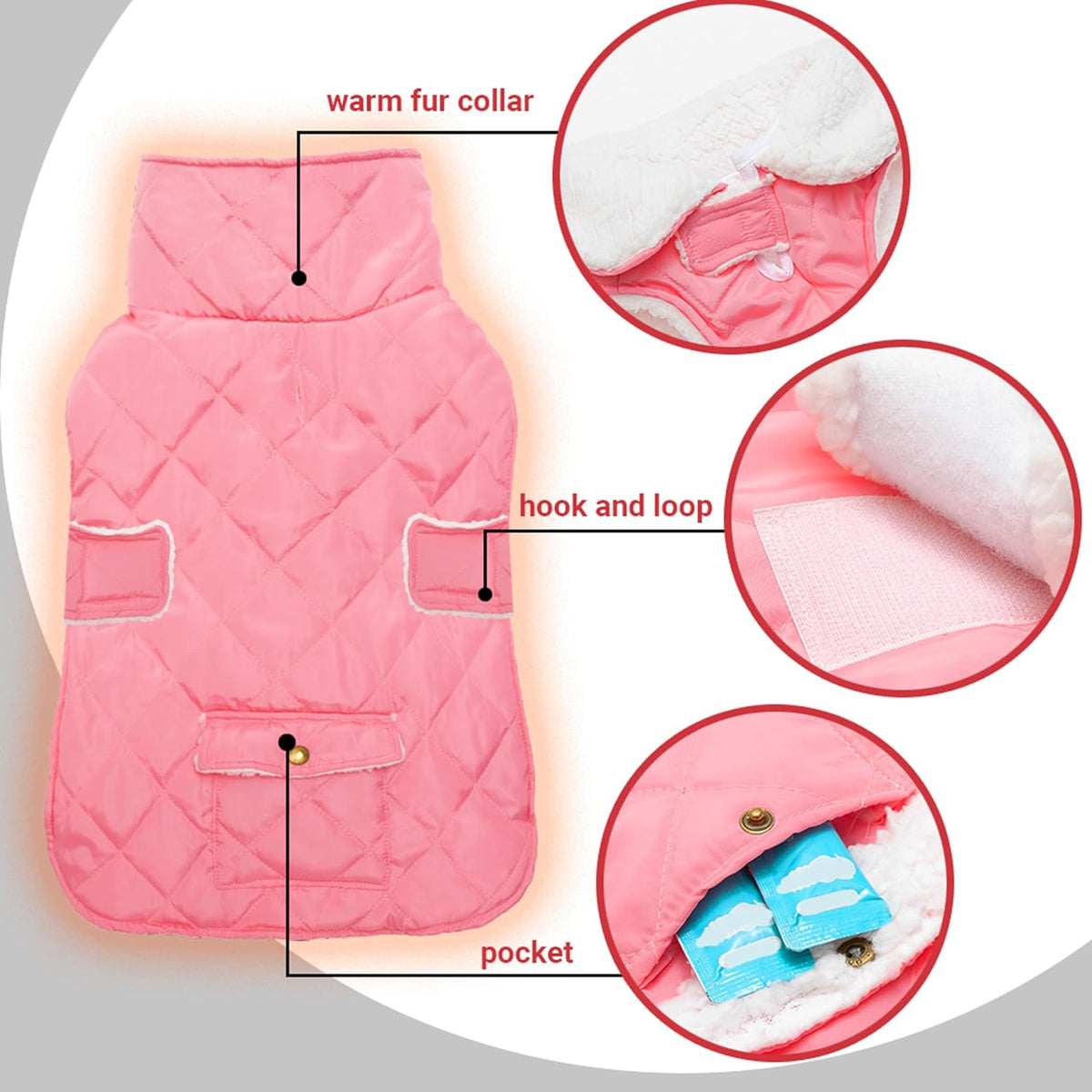 Dog Winter Coat for Cold Weather - Pink / XX-Large - image 2