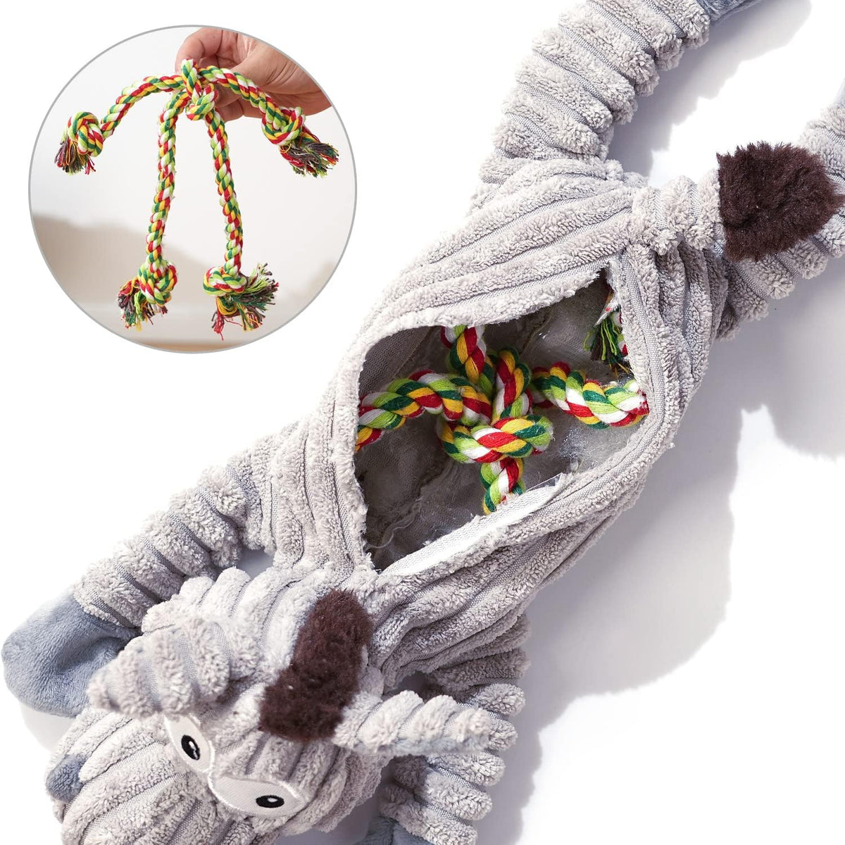 Dog Toy, Large Dog Squeaky Toys - Unstuffed Donkey - image 3