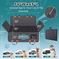 Back Seat Extender for Dogs-Supports 400lb,Waterproof Dog Car Seat Cover Hard Bottom-Detachable,600D Heavy Duty Scratch Proof Nonslip Soft,Dog Hammock for Car,SUVs