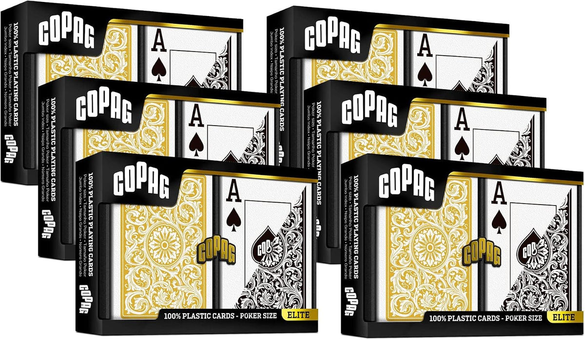 Copag 1546 Design 100% Plastic Playing Cards - Jumbo Index / 6 Sets