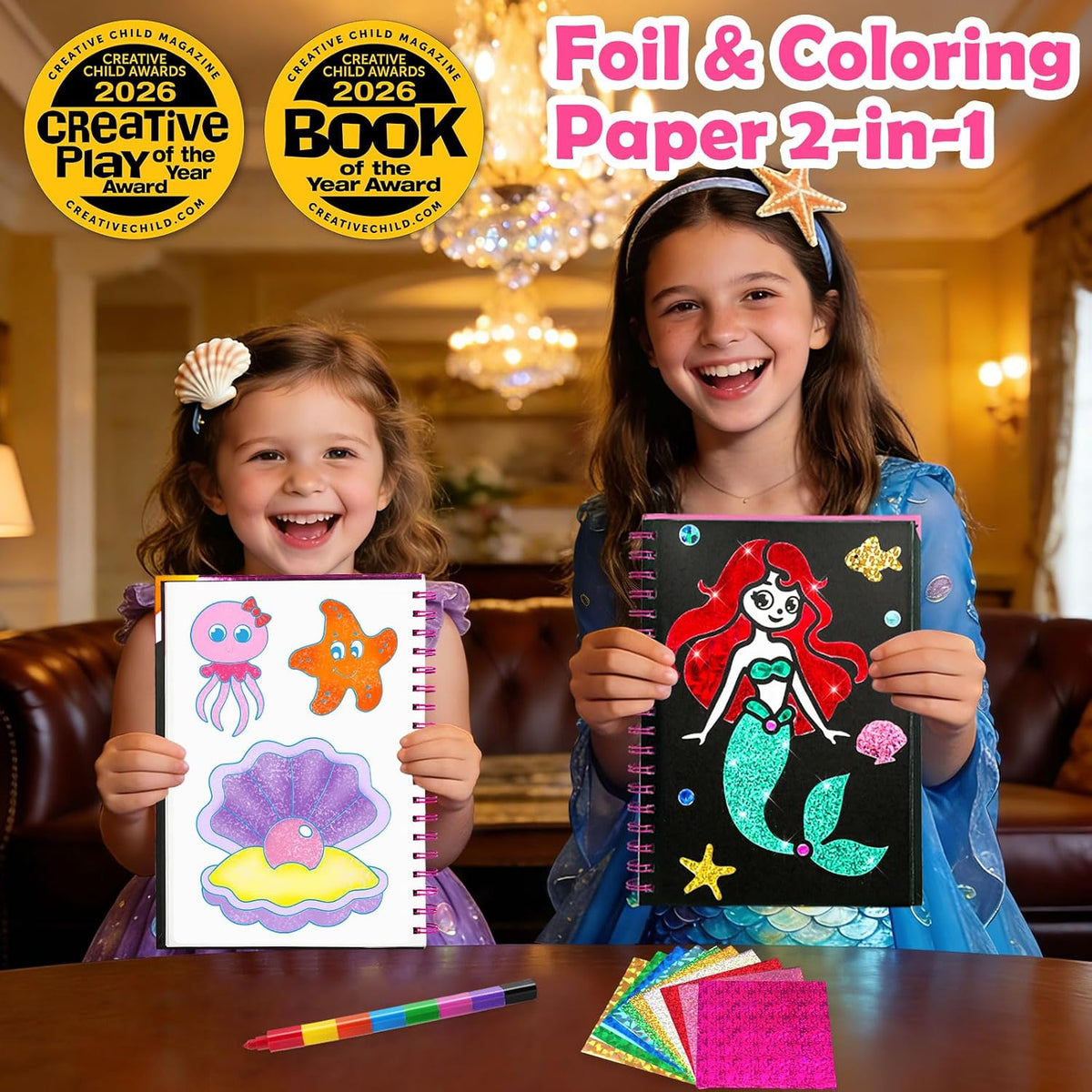 FUNNYB&G Foil Art Craft Kit for Kids - Mermaids - image 2
