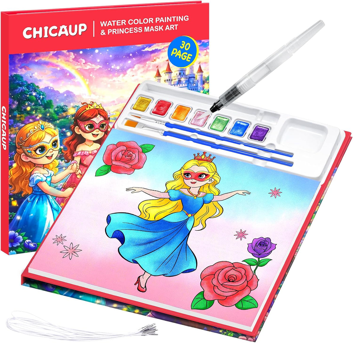 CHICAUP Paint with Water Coloring Books for Kids - Princess Red