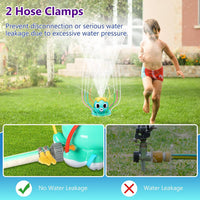 MoKo green dinosaur water sprinkler for kids with 360 degree spray - view 4