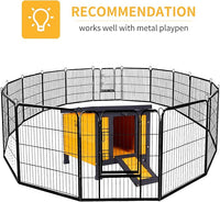 GEGURI Outdoor Cat House Weatherproof, Rabbit Hutch & Indoor Bunny Cage, Wooden Shelter for Feral Cats, Rabbits, Chickens & Small Animals