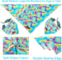 Summer Dog Bandana, UP URARA PUP Strawberry Triangle Bid Scarf for Medium Large Dogs, Cotton - Tiedye / S - image 2