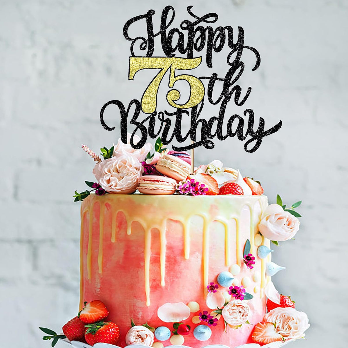Happy 75th Birthday Cake Topper, 75th Birthday Cake Decorations – Fun for Kids & Family - 75 - image 3