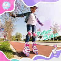 SULIFEEL Rainbow Unicorn Adjustable Kids Inline Skates for Girls Boys – Fun for Kids & Family - C Pink / Small - Little Kid - image 2