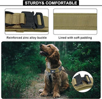Tactical AirTag Dog Collar Leash Set - Heavy Duty, Adjustable GPS Collar Compatible with Apple AirTag, with Holder & Control Handle for Medium/Large Dogs [ Brown, M ]